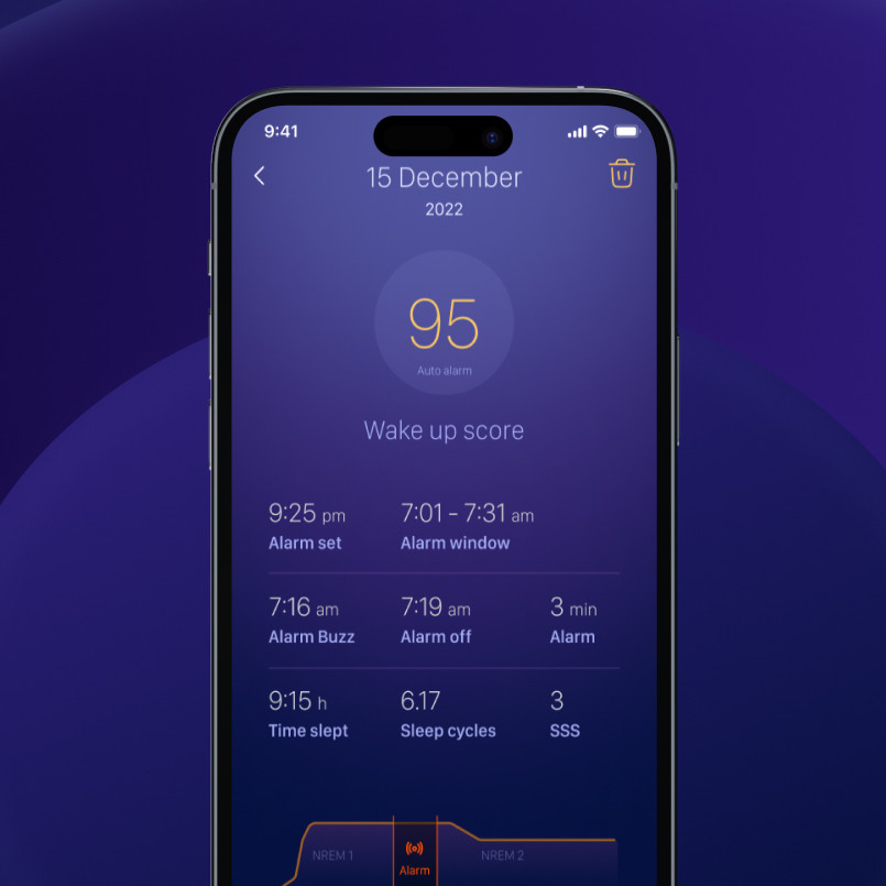 TAVO app — alarm and wake window settings